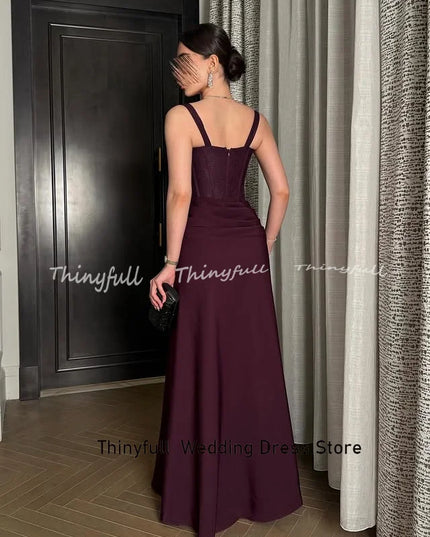 Thinyfull Arabic Mermaid Satin Prom Dress Sleeveless Evening Dresses 2025 Long Formal Event Gown Robe De Soirée Customized