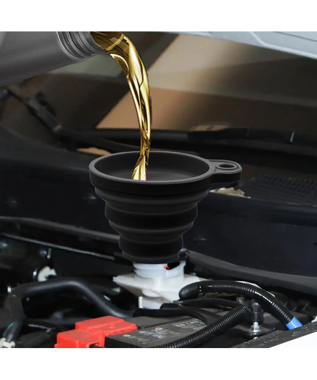 Engine Funnel Car Universal Silicone Liquid Funnel Washer Fluid Change Foldable Portable Auto Engine Oil Petrol Change Funnel