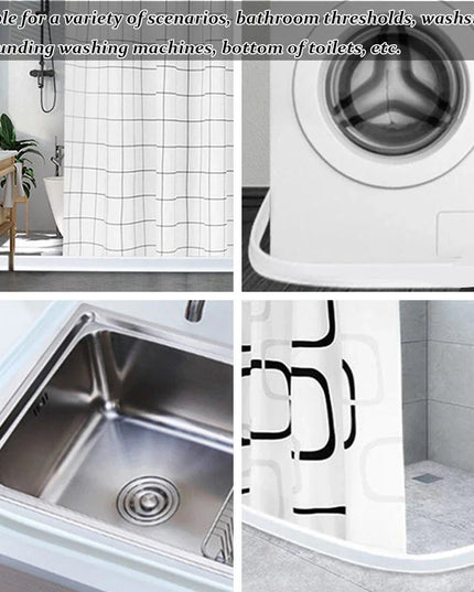 Silicone Water Stopper Self-Adhesive Bendable Flexible Water Retaining Strip Bathroom Door Dry Wet Separation Shower Dam Barrier