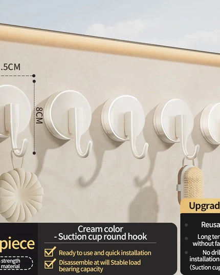 No Drill Suction Cup Hook With Strong Door Bathroom Kitchen Wall Mounted Row Hook Kitchen Hook Adhesive Hooks