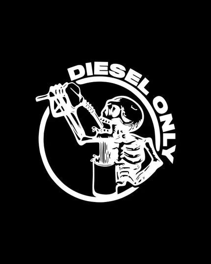 Diesel Only Skull for Car Sticker Decoration Fuel Tank Cap Roundness Outdoor Sticker External Accessories Waterproof Vinyl Decal
