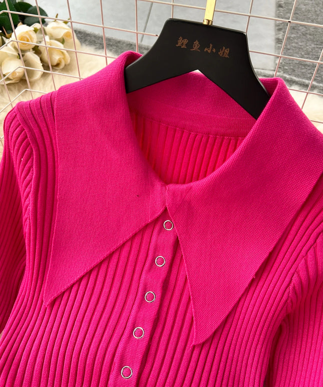 YuooMuoo Women Dress 2025 Autumn Winter Elegant Fur Long Sleeve Knitted Sweater Dress Chic Lady Wrap Hips Bodycon Long Vestidos