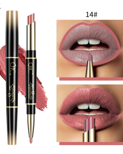 2 IN 1 Lip Liner Waterproof Nude Matte Lipstick Pencil Sexy Red Long Lasting Double Ended Lipliner Makeup Cosmetics For Women