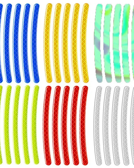 Car Wheel Hub Reflective Stripes Sticker Driving Safety Tire Decor Warning Sticker Warning Reflective Tape Car Accessories