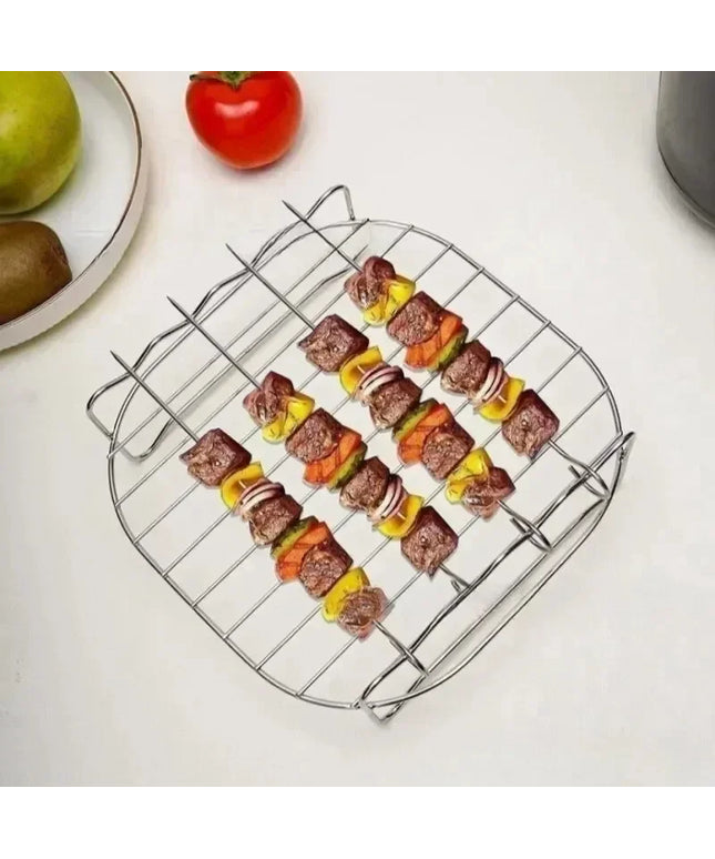 BBQ Air Electric Fryer Accessories 430 Stainless Steel Double Layer Grill Rack Steam Rack Air Fryer Rack Kitchen,Dining & Bar