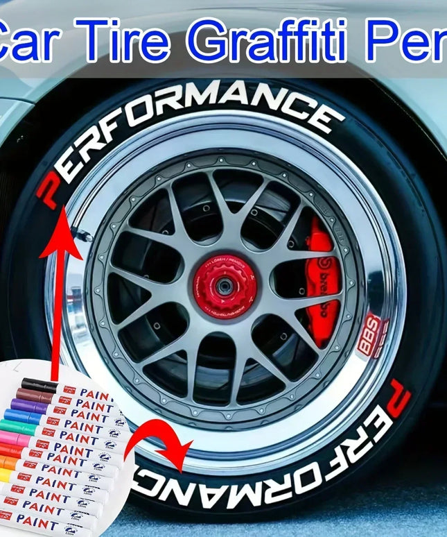 Car Paint Pen Waterproof Car Wheel Tire Oily Painting Mark Pen Auto Rubber Tyre Tread CD Metal Permanent Paint Marker