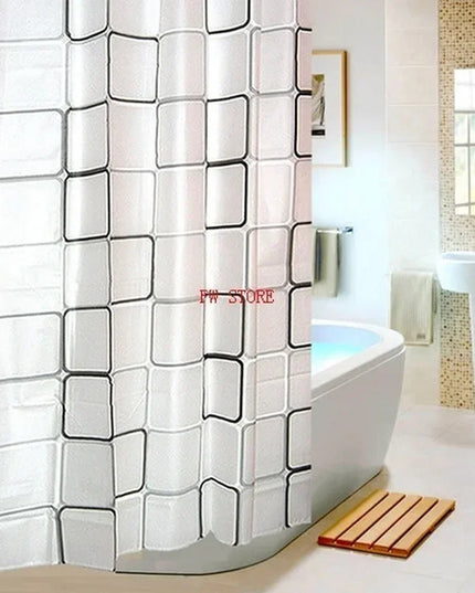 180*200cm Bathroom Curtain Waterproof Shower Curtain with 12 Curtain Hooks and Rings Shower Curtain Set