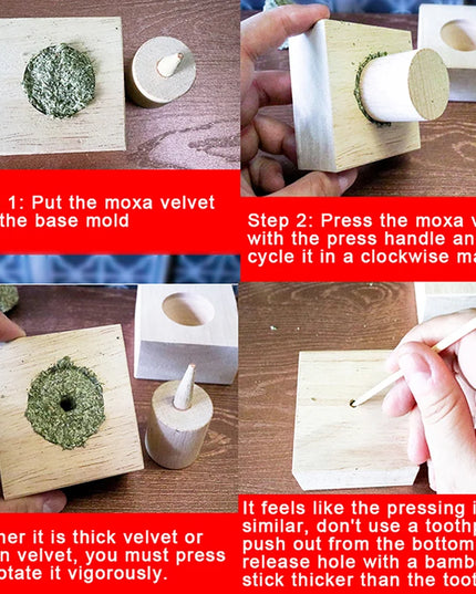 DIY Moxibustion Tower Wooden Mould Pure Wormwood Moxa Traditional Chinese Medicine Therapy Body Massager Warm Uterus Health