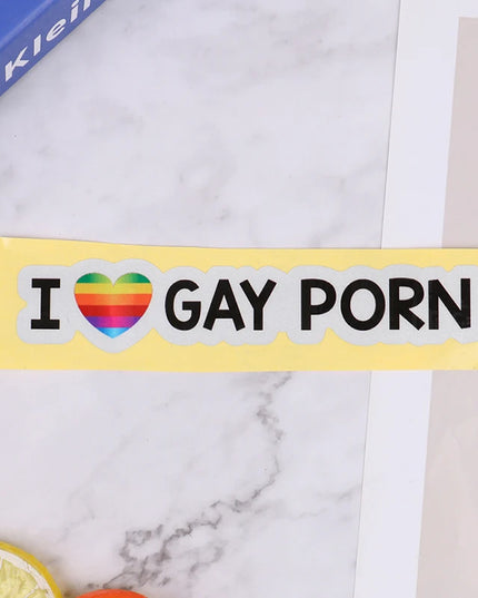 1Pc I LOVE GAY PORN Car Stickers Reflective Personality Car Stickers Gay Funny Stickers