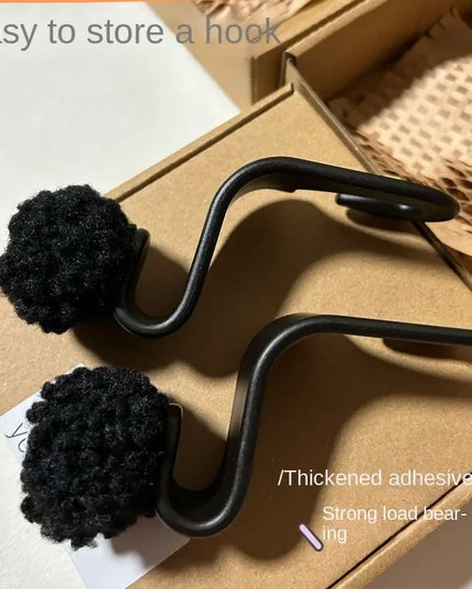 Cute Little Coal Ball Car Seat Back Hook Storage Car Headrest Organizer Food Bag Handbag Car Decoration Clothes Hanger