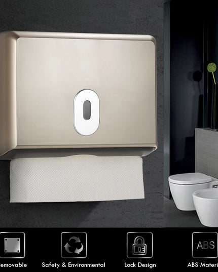 ABS Material Rectangular Wall-mounted Bathroom Tissue Dispenser Tissue Box Holder Home Car Organizer for Multifold Paper Towels