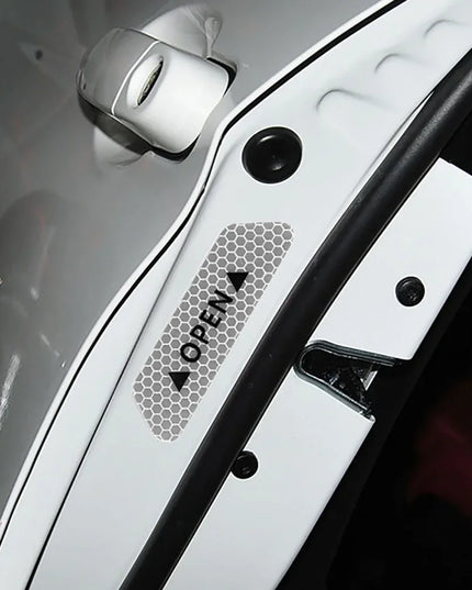 4PCS Car Accessories Car Stickers Reflective Warning Sticker Wheel Eyebrows Door Opening Sticker Diamond Wheel Reflective Strip