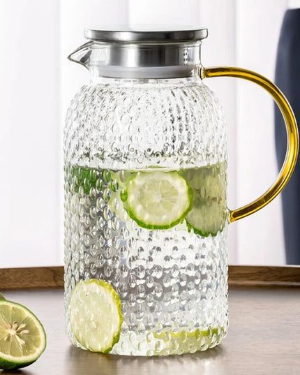1.2L 1.5L 1.8L 2L Heat Resistant Explosion-Proof Glass Juice Jug Water Cup Cold Kettle Heated Container Canteen Clear Teapot