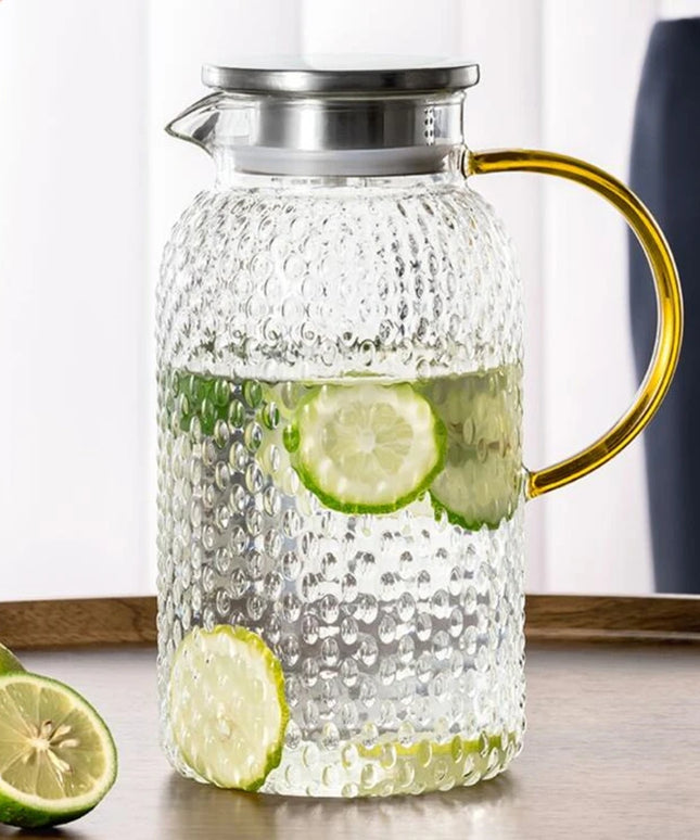 1.2L 1.5L 1.8L 2L Heat Resistant Explosion-Proof Glass Juice Jug Water Cup Cold Kettle Heated Container Canteen Clear Teapot