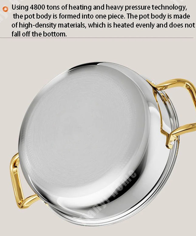 30cm Stainless Steel Frying Pan Non-stick Soup Pot wok with lid Home Honeycomb Induction Cooker Gas Stove Stew Kitchen Cookware