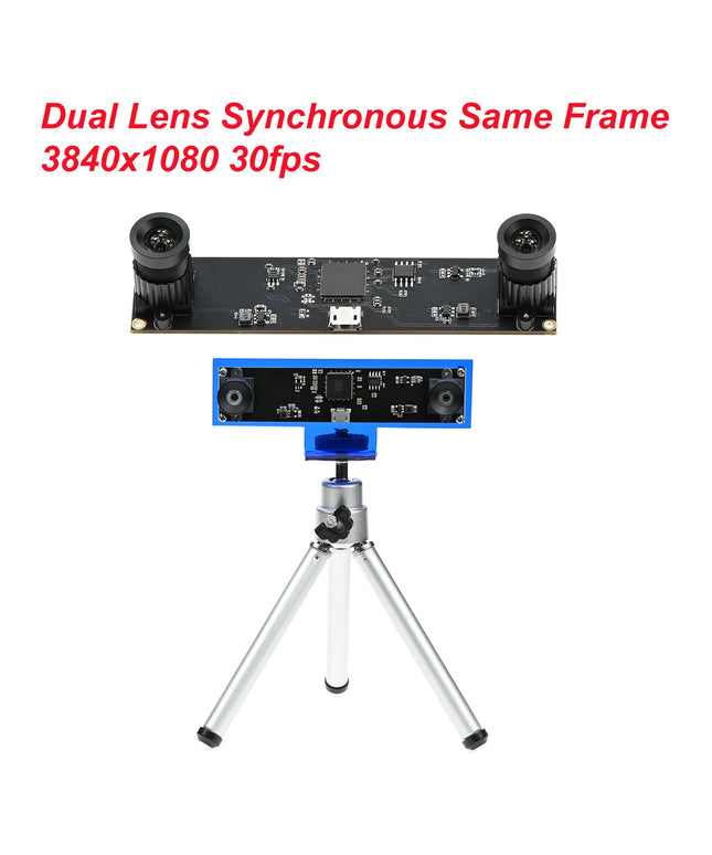 GXIVISION 3D Camera Module 4MP, 30fps Dual Lens  USB Webcam 1080P Synchronous Same Frame,VR Depth Face Detection,3840X1080