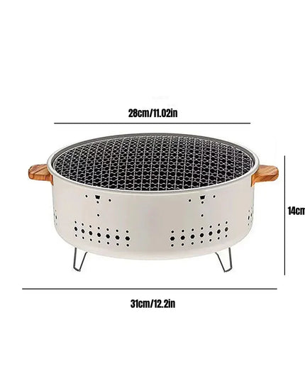 Portable Barbecue Grill Korean Charcoal Stove Stainless Steel Split BBQ Stove Round Non-stick Barbecue Rack For Outdoor Camping