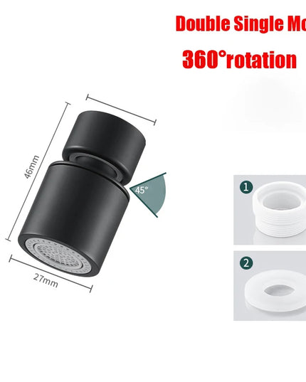360°Universal Kitchen Faucet Anti-splash Aerator Bathroom Tap Rotatable Faucet 2 Mode Tap Nozzle Bubbler Kitchen Sink Faucet
