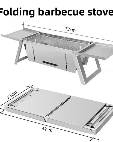 Stainless Steel Barbecue Stove Outdoor Charcoal Folding Barbecue Rack Household Small  Folding Carbon Barbecue Skewer Stove  bbq