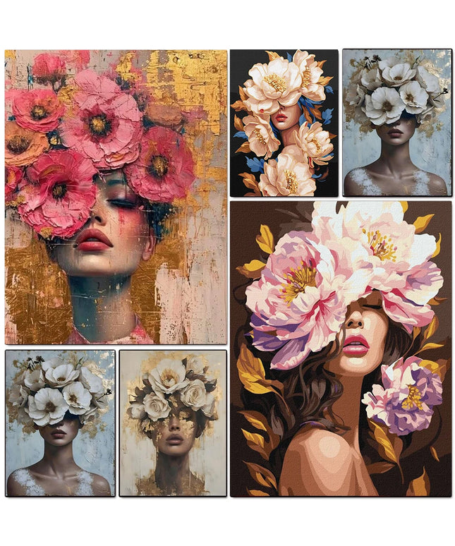 Diamond Painting Beauty Girl Diamond Art Painting Full Square Round Flower 5D Diy Embroidery Mosaic Woman Home Decor