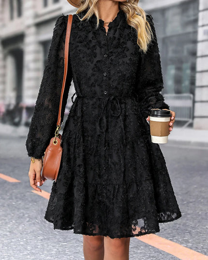 JIM & NORA  Autumn Maxi Dress For Women Casual Hollow Crochet Bohemian Long-Sleeve Loose Beach Robe Ladies Holiday Fall Vestidos