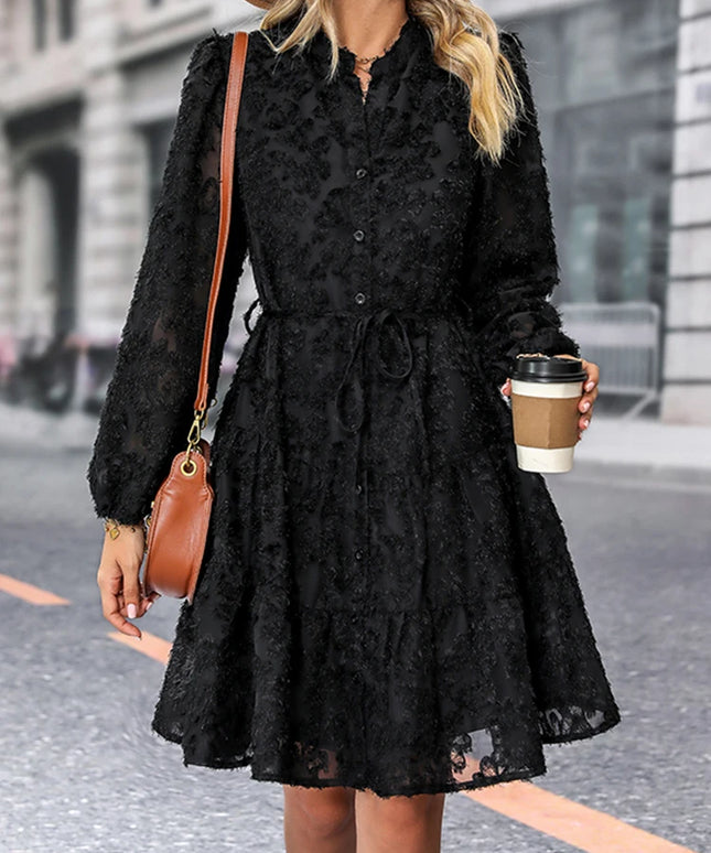 JIM & NORA  Autumn Maxi Dress For Women Casual Hollow Crochet Bohemian Long-Sleeve Loose Beach Robe Ladies Holiday Fall Vestidos