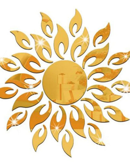 Mirror Sun Flower Art Removable Wall Sticker Acrylic Mural Decal Household Room Decoration