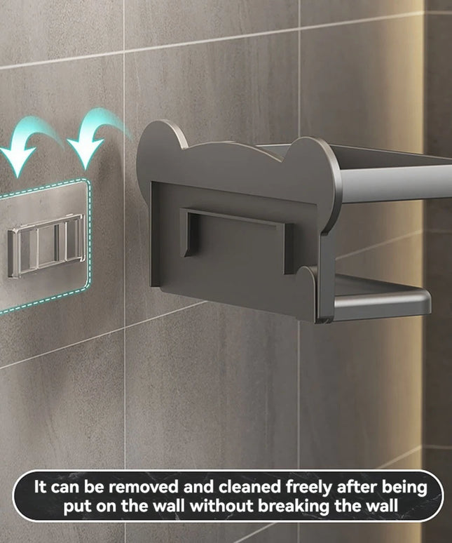 1pc Toilet gun gray paper towel rack bathroom paper towel box project storage rack hole free wall mounted Hotel paper roll rack