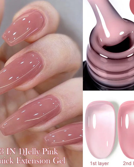 LILYCUTE 15ML Quick Extension Gel Nail Polish Nude Milk White Color Finger Prolong Acrylic Crystal Construction Hard Gel Varnish