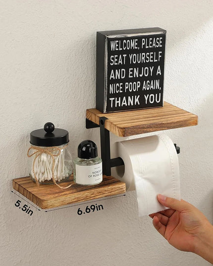 1pcs Wooden Paper Towel Holder Space Saving Countertop Organizer with Vertical Paper Towel Storage for Kitchen and Bathroom