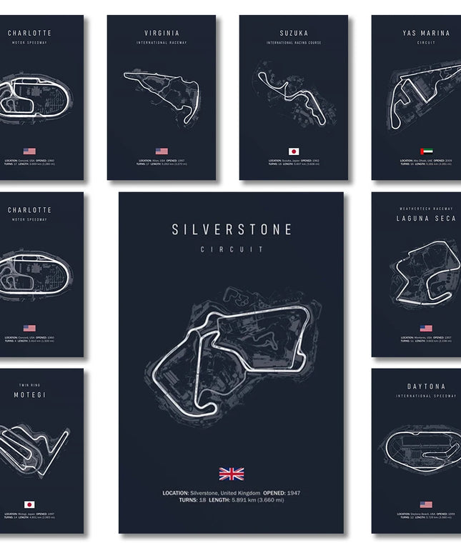 F1 Internationa Track Circuit Canvas Painting F1 Imola Wall Art Nordic Poster Aesthetic Motorsport Race Picture For Home Decor