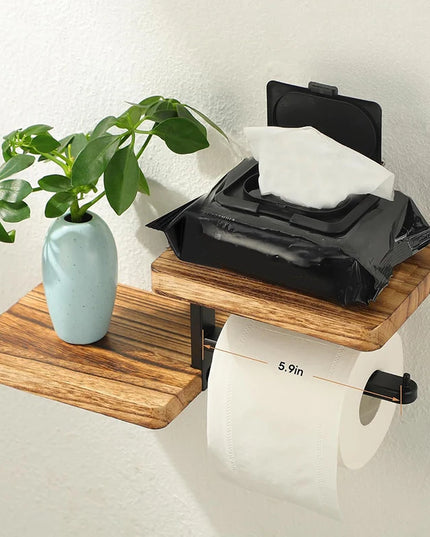 1pcs Wooden Paper Towel Holder Space Saving Countertop Organizer with Vertical Paper Towel Storage for Kitchen and Bathroom
