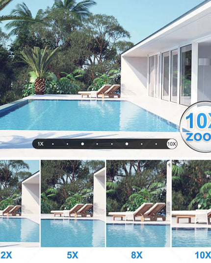 5K 10MP WiFi Camera10X Zoom CCTV  Auto Tracking Dual Lens Dual Screen PTZ Mini Video Surveillance Cam Security Camera