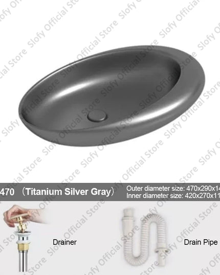 Nordic-style Hotel Countertop Basin Fashionable Art Bathroom Sink Egg-shaped Ceramic Sinks Various Styles Home Balcony Washbasin