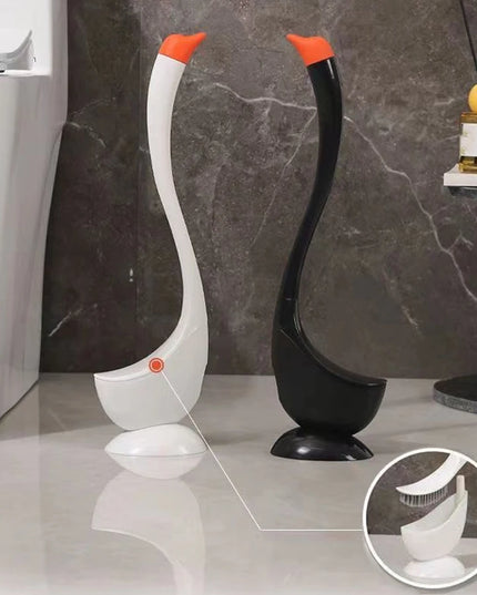 Swan Shaped Toilet Brush Set with Base and Long Handle Bathroom Accessories Easy to Clean Toilet