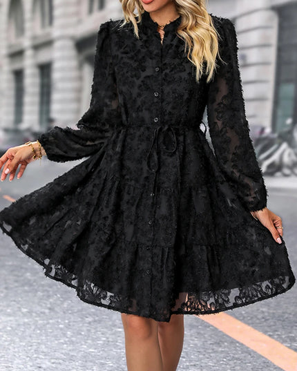 JIM & NORA  Autumn Maxi Dress For Women Casual Hollow Crochet Bohemian Long-Sleeve Loose Beach Robe Ladies Holiday Fall Vestidos