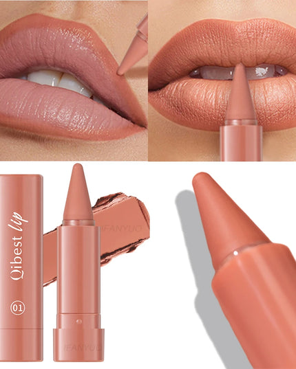 Twist Up Lip Liner Lipstick Pen Multipurpose Powder Blusher Velvet Matte Waterproof Lip Contour Non Stick Cup Lip Rouge Makeup