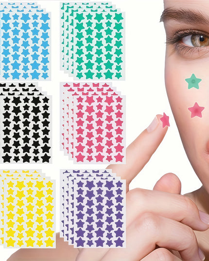 Superstar Hydrocolloid Pimple Patches - Cute Star-Shaped Cover, Colorful & Shiny, Pimple Patches for Face