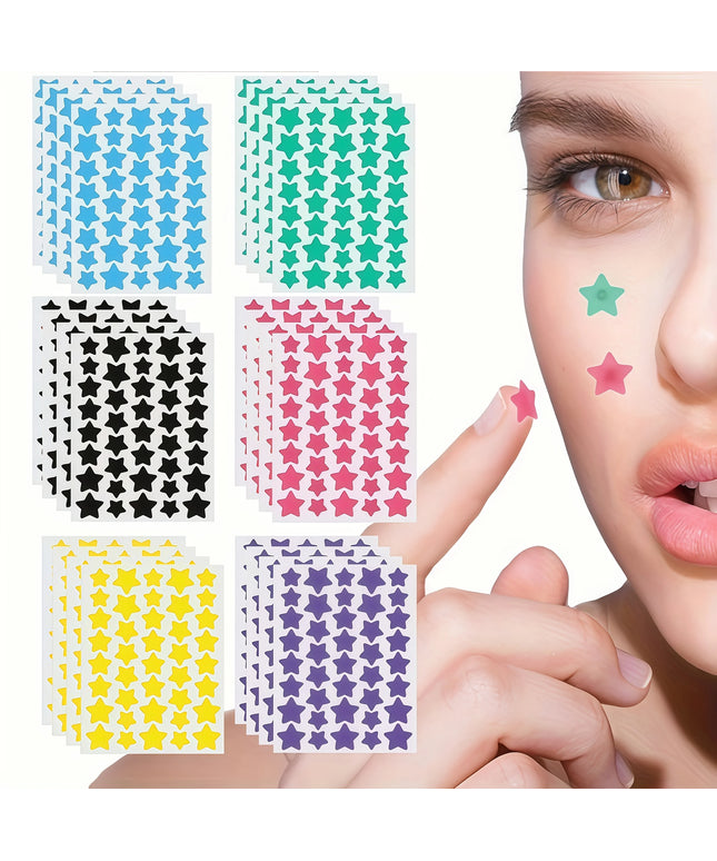 Superstar Hydrocolloid Pimple Patches - Cute Star-Shaped Cover, Colorful & Shiny, Pimple Patches for Face