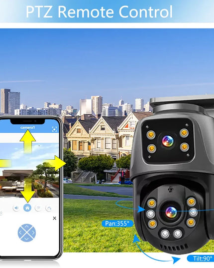 ICSee 8MP Dual Lens Dual Screen POE IP Camera Smart Home 360° PTZ Wired Network Video Surveillance Camera Human Detection CCTV