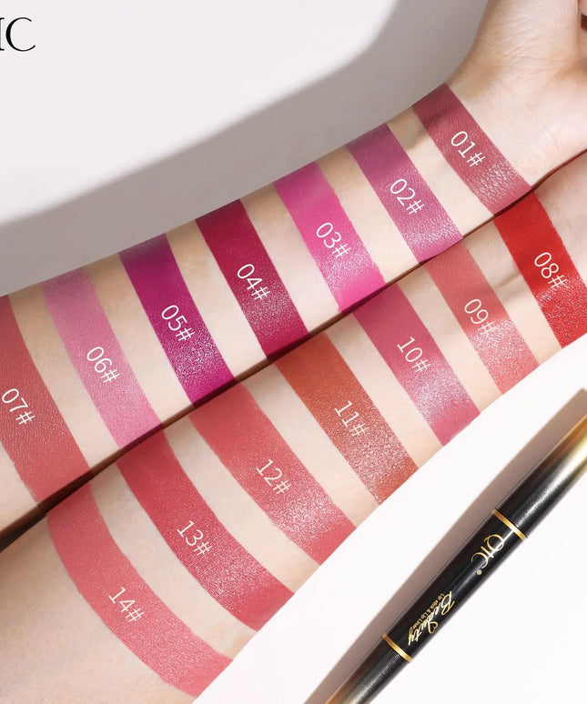 2 IN 1 Lip Liner Waterproof Nude Matte Lipstick Pencil Sexy Red Long Lasting Double Ended Lipliner Makeup Cosmetics For Women