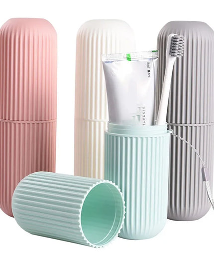 Travel Portable Toothbrush Cup Bathroom Toothpaste Holder Storage Case Box Organizer Travel Toiletries Storage Cup New Creative