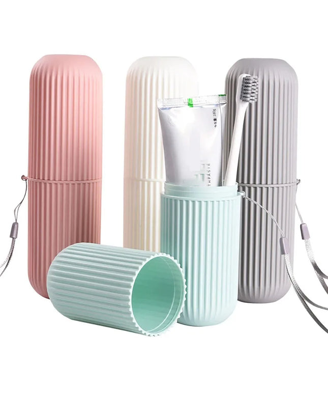 Travel Portable Toothbrush Cup Bathroom Toothpaste Holder Storage Case Box Organizer Travel Toiletries Storage Cup New Creative