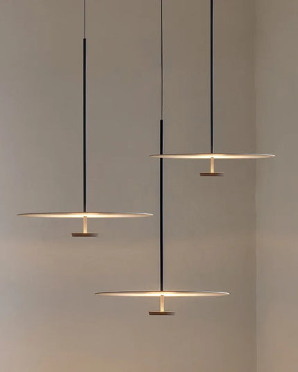 Nordic Art Minimalist LED Pendant Lights Flying Saucer Chandelier Danish Designer Iron Circular Light Office Bar Restaurant Home