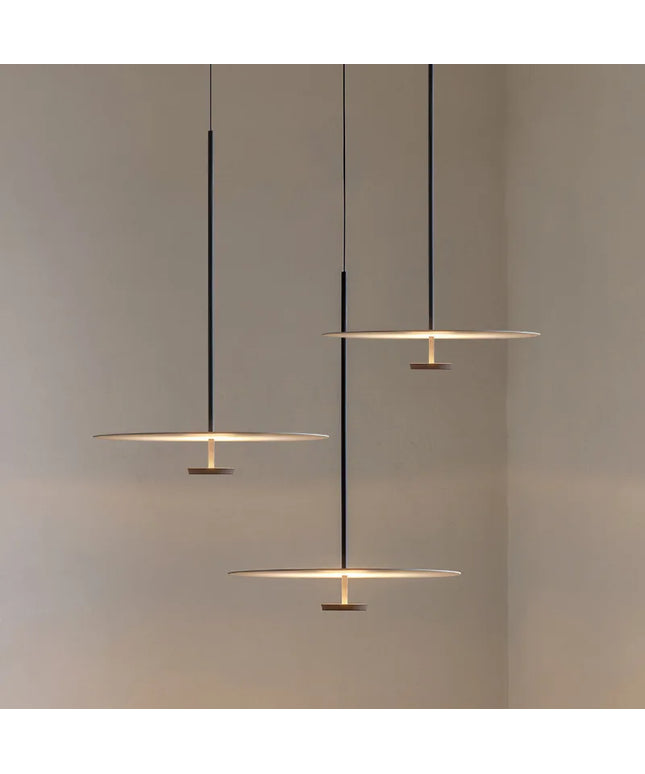 Nordic Art Minimalist LED Pendant Lights Flying Saucer Chandelier Danish Designer Iron Circular Light Office Bar Restaurant Home