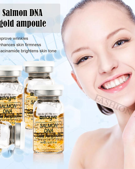 Stayve 8ml Face Salmon DNA Gold Ampoule Booster Serum Kit Natural Lighten melanin Whitening Moisturizing Care Skin
