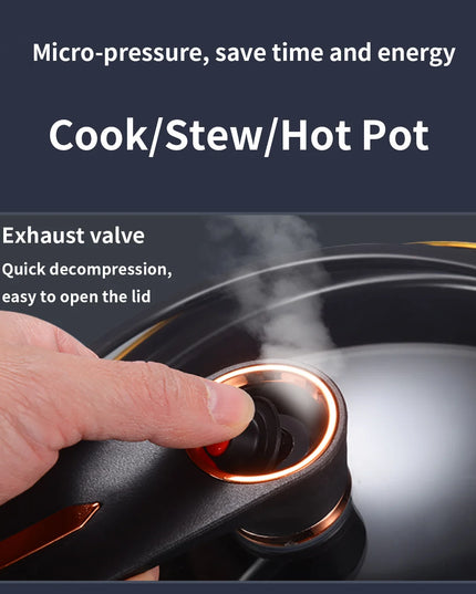 1 Piece Chubby Micro-Pressure Pot Household 7L Large Capacity 26cm Stew Pot Multi-Functional Non-Stick Pot Induction Cooker Gas Suitable