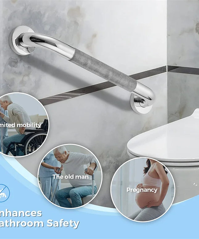 Bathroom Tub Toilet Handrail Grab Bar Stainless Steel 300/400/500Mm Anti Slip Shower Safety Support Handle Towel Rack
