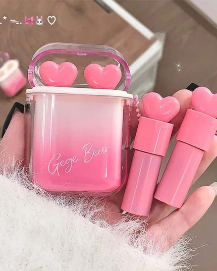 Rose Pink Liquid Lipstick Mirror Water Lip Gloss Matte Velvet Lip Glaze Combination Long Lasting Lip Tint Cosmetic Kits Lipgloss