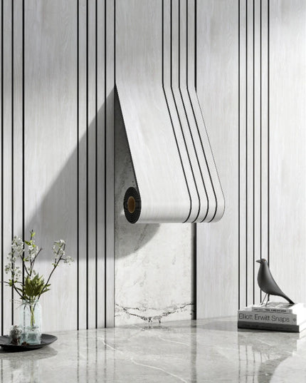 Thickened Roll 3D Stereo Grille Wood Veneer Wall Panel Self-Adhesive Wallpaper Decoration Living Room Background Wall Wall Sticker DIY Cutting